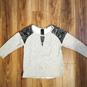 Anthropologie Dolan Chantilly Lace sweatshirt